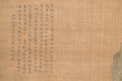 Du Qiong 杜瓊 (1396-1474): 'Mountainous landscape with pines', ink and colour on silk, dated July 1440
