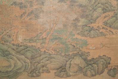 Du Qiong 杜瓊 (1396-1474): 'Mountainous landscape with pines', ink and colour on silk, dated July 1440