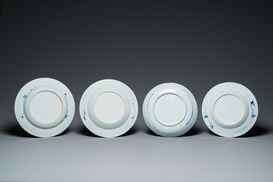 Ten Chinese blue and white dishes and plates, Kangxi and later
