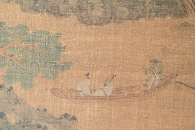 Du Qiong 杜瓊 (1396-1474): 'Mountainous landscape with pines', ink and colour on silk, dated July 1440