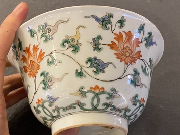 A Chinese famille verte 'lotus' bowl, Kangxi