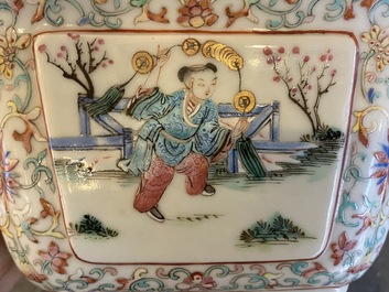A rectangular Chinese famille rose jardini&egrave;re, 19th C.