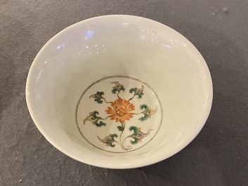 A Chinese famille verte 'lotus' bowl, Kangxi