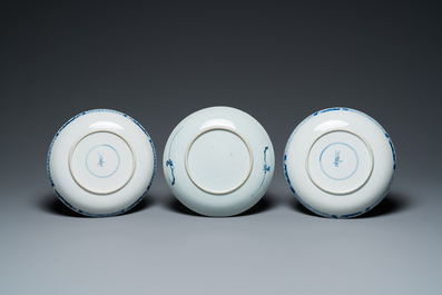 Ten Chinese blue and white dishes and plates, Kangxi and later