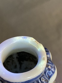 A Chinese blue and white Ming-style vase with floral design, probably Qianlong