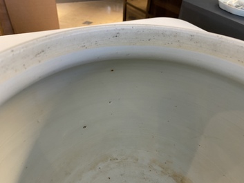 A Chinese blue and white 'lotus scroll' bowl, Kangxi
