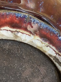 A large Chinese flamb&eacute;-glazed bottle vase, 19/20th C.
