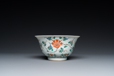 A Chinese famille verte 'lotus' bowl, Kangxi