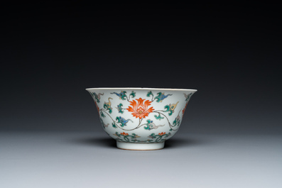 A Chinese famille verte 'lotus' bowl, Kangxi