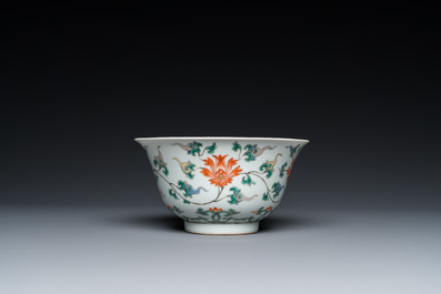 A Chinese famille verte 'lotus' bowl, Kangxi