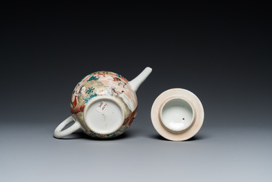A rare Chinese famille rose 'Adam and Eve' teapot and cover, Qianlong