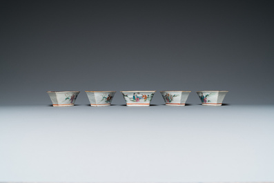 Service &agrave; mendiants en porcelaine de Chine famille rose, 19&egrave;me