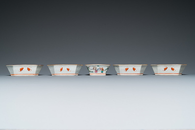 Service &agrave; mendiants en porcelaine de Chine famille rose, 19&egrave;me