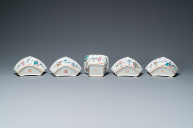 Service &agrave; mendiants en porcelaine de Chine famille rose, 19&egrave;me