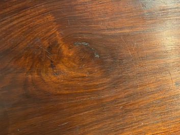 A Chinese partly zitan wood 'Five bats and Shou' box and cover, Qing