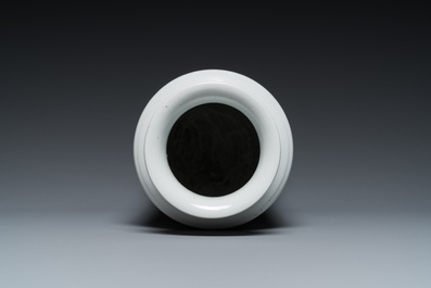 A Chinese qianjiang cai rouleau vase, signed Zhan Litang 詹麗堂, dated 1867