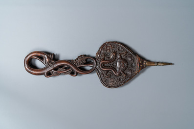 A Vietnamese wooden bellows, 19th C.