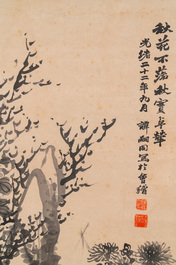 Tan Sitong 譚嗣同 (1865-1898): &lsquo;Chrysanten&rsquo;, inkt op papier, gedateerd september 1896