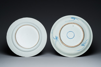 Belle collection de porcelaines de Chine, la majorit&eacute; en bleu et blanc, Kangxi et post&eacute;rieur