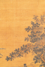 Chinese school: 'Elegant musical gathering', ink and colour on silk, probably Ming