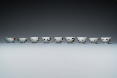 Een uitgebreide collectie overwegend blauw-wit en famille rose Chinees porselein, Kangxi en later