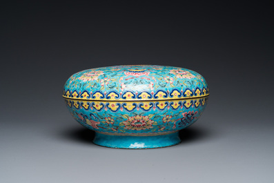 Bo&icirc;te &agrave; &eacute;pices en &eacute;maux de Canton &agrave; compartiment interne, Chine, Qianlong