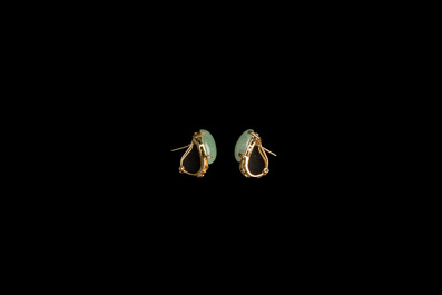Collection de bijoux en or mont&eacute; de jade, Chine, 20&egrave;me