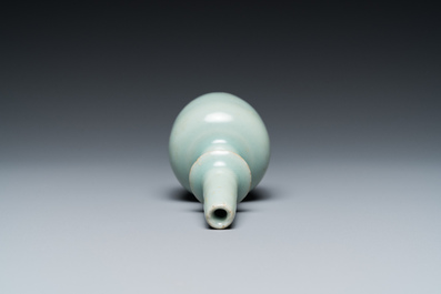A Chinese celadon-glazed miniature 'kundika' vase, Song/Yuan