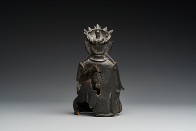 Bouddha de M&eacute;decine ou Bhaishajyaguru en bronze dor&eacute; et laqu&eacute;, Sino-Tibet, Ming