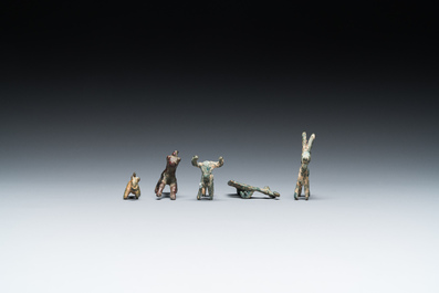 Five Chinese bronze animals, Ordos culture, Eastern Zhou