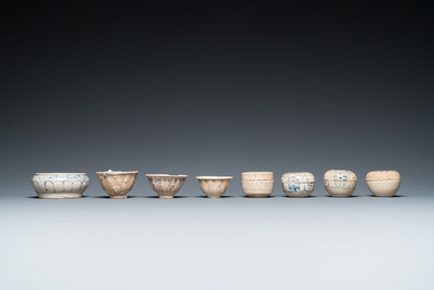 A large collection of Vietnamese blue and white covered boxes and other shipwreck porcelain, 12th C. and later