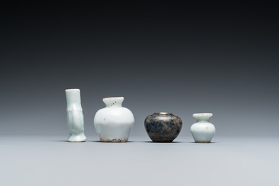 A large collection of Vietnamese blue and white covered boxes and other shipwreck porcelain, 12th C. and later