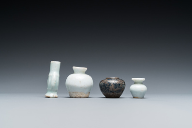 A large collection of Vietnamese blue and white covered boxes and other shipwreck porcelain, 12th C. and later