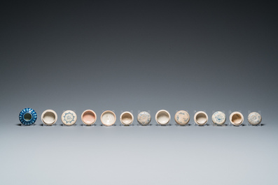 A large collection of Vietnamese blue and white covered boxes and other shipwreck porcelain, 12th C. and later