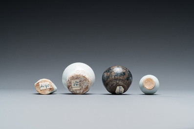 A large collection of Vietnamese blue and white covered boxes and other shipwreck porcelain, 12th C. and later