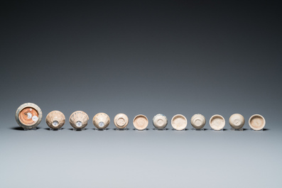 A large collection of Vietnamese blue and white covered boxes and other shipwreck porcelain, 12th C. and later