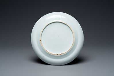 A Chinese blue and white 'Lantern festival' plate, 19th C.