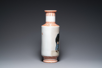 Three Chinese vases with Cultural Revolution design, signed Qiu Guang 邱光 and dated 1968 and 1972