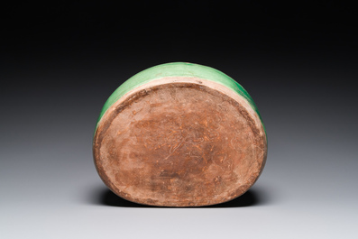 A Chinese sancai 'mandarin ducks' pillow, possibly Dangyangyu kilns, Henan, Song or later