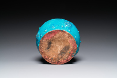 A Chinese turquoise-glazed censer or alms bowl, late Ming