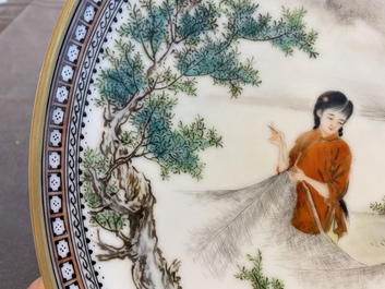 Three Chinese Cultural Revolution dishes, signed Wang Xiaofan 王曉帆, Wu kang 吳康 and Chen Yifang 陳義芳, dated 1957, 1964 and 1966