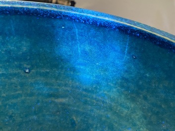 A Chinese turquoise-glazed censer or alms bowl, late Ming