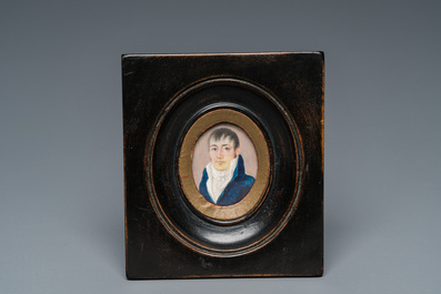 Quatre portraits miniatures, Angleterre et/ou France, 18/19&egrave;me
