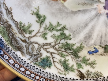 Three Chinese Cultural Revolution dishes, signed Wang Xiaofan 王曉帆, Wu kang 吳康 and Chen Yifang 陳義芳, dated 1957, 1964 and 1966