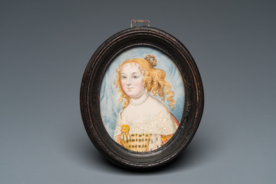Quatre portraits miniatures, Angleterre et/ou France, 18/19&egrave;me