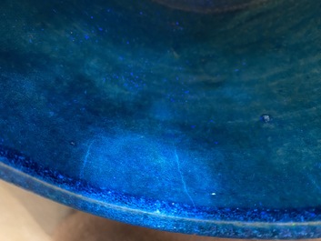 A Chinese turquoise-glazed censer or alms bowl, late Ming