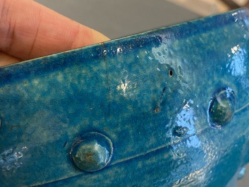 A Chinese turquoise-glazed censer or alms bowl, late Ming