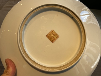 Three Chinese Cultural Revolution dishes, signed Wang Xiaofan 王曉帆, Wu kang 吳康 and Chen Yifang 陳義芳, dated 1957, 1964 and 1966