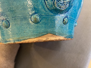 A Chinese turquoise-glazed censer or alms bowl, late Ming