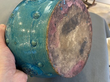 A Chinese turquoise-glazed censer or alms bowl, late Ming